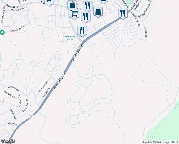 map of restaurants, bars, coffee shops, grocery stores, and more near 10659 Pointe Mountain Top Circle in Spring Valley