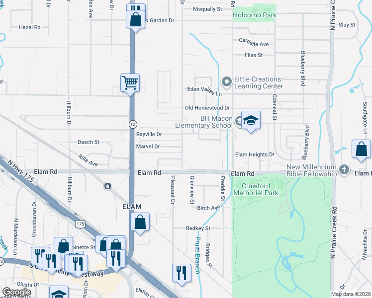 map of restaurants, bars, coffee shops, grocery stores, and more near 538 Pleasant Drive in Dallas