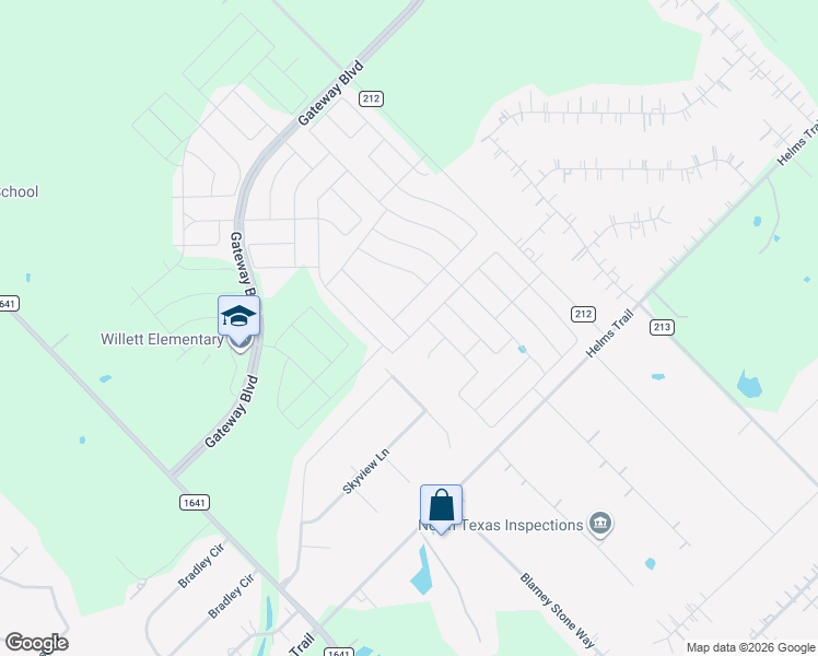 map of restaurants, bars, coffee shops, grocery stores, and more near 1309 Caprock Drive in Forney
