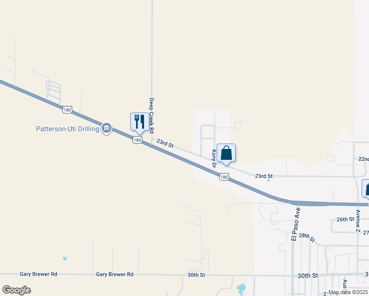 map of restaurants, bars, coffee shops, grocery stores, and more near 3801 23rd Street in Snyder
