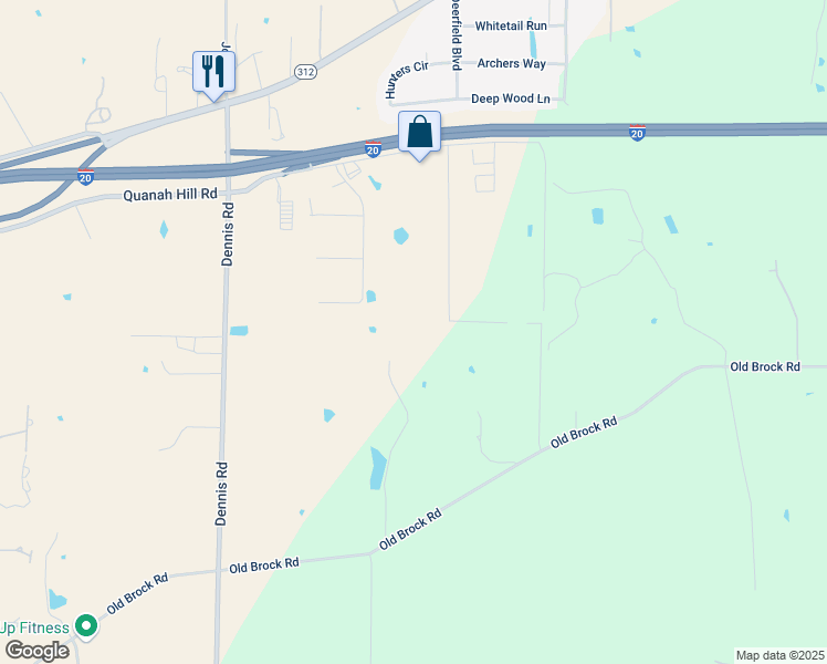 map of restaurants, bars, coffee shops, grocery stores, and more near 150 Prairie Lane in Weatherford