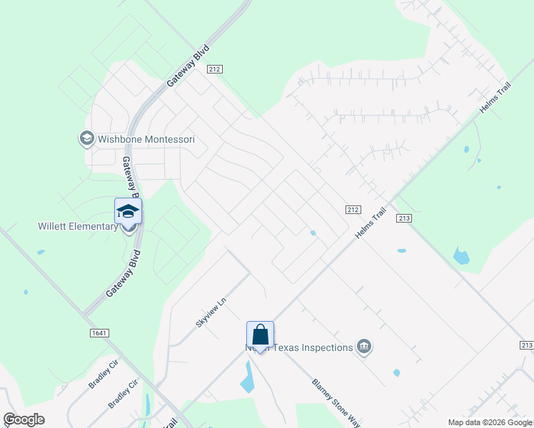 map of restaurants, bars, coffee shops, grocery stores, and more near 1309 Caprock Drive in Forney
