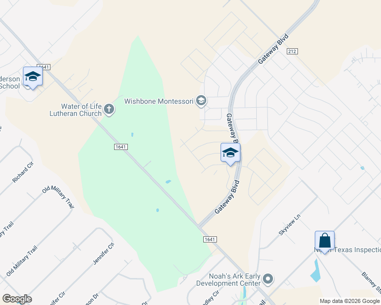 map of restaurants, bars, coffee shops, grocery stores, and more near 1568 Sugarberry Drive in Forney