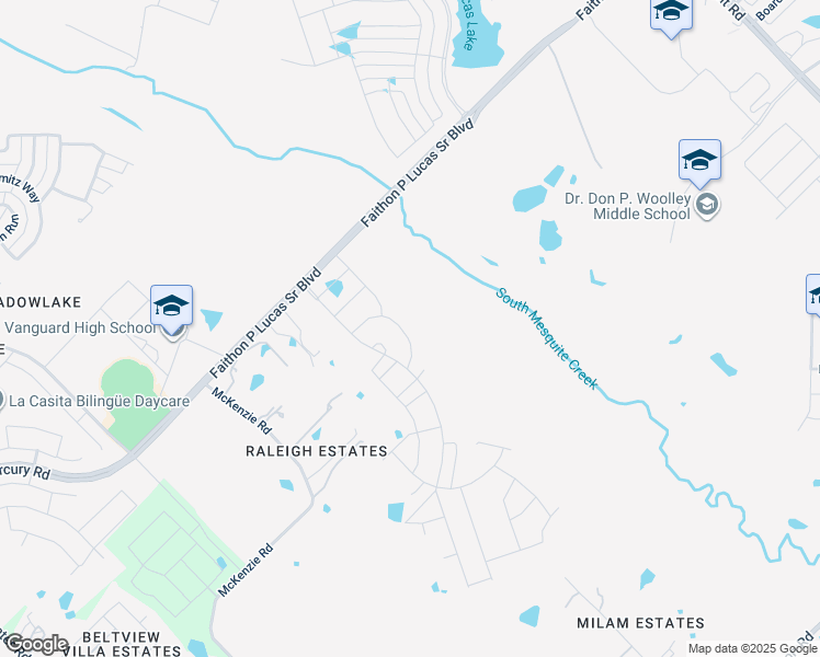 map of restaurants, bars, coffee shops, grocery stores, and more near 3700 Faithon P Lucas Sr Boulevard in Mesquite