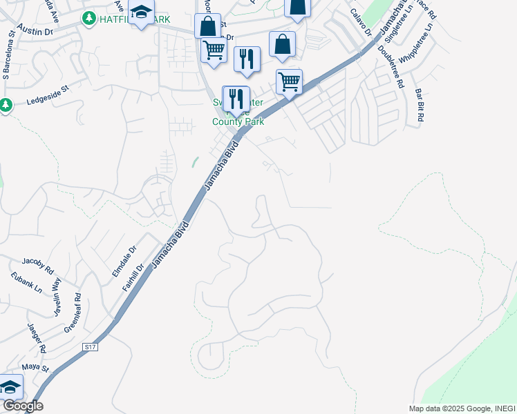 map of restaurants, bars, coffee shops, grocery stores, and more near 10564 Pointe Mountain Top Circle in Spring Valley
