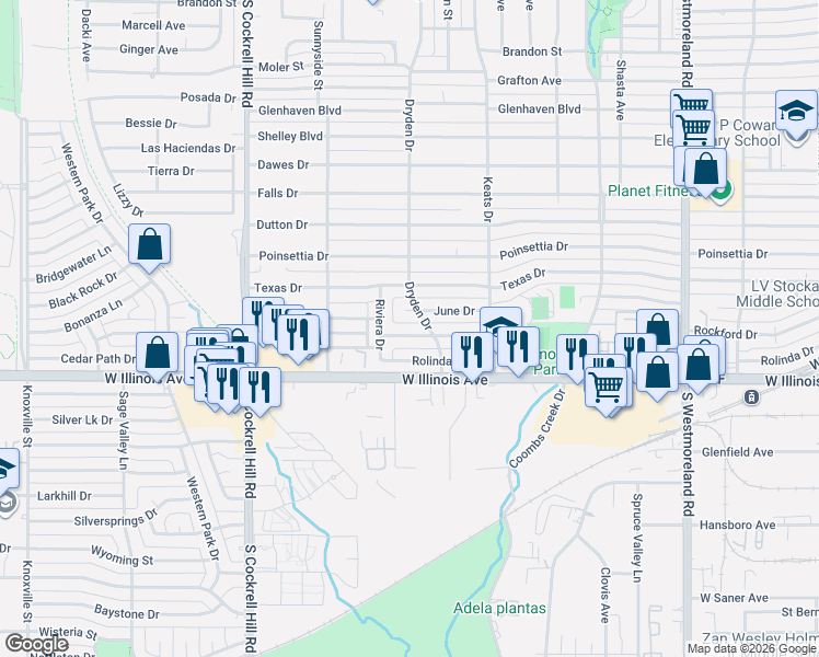 map of restaurants, bars, coffee shops, grocery stores, and more near 4006 June Drive in Dallas