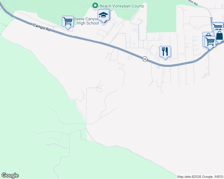 map of restaurants, bars, coffee shops, grocery stores, and more near 3041 Millar Ranch Road in Spring Valley