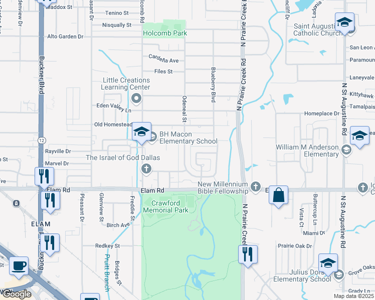 map of restaurants, bars, coffee shops, grocery stores, and more near 648 Odeneal Street in Dallas