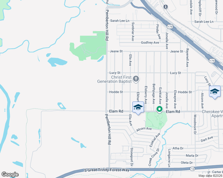 map of restaurants, bars, coffee shops, grocery stores, and more near 607 Neomi Avenue in Dallas