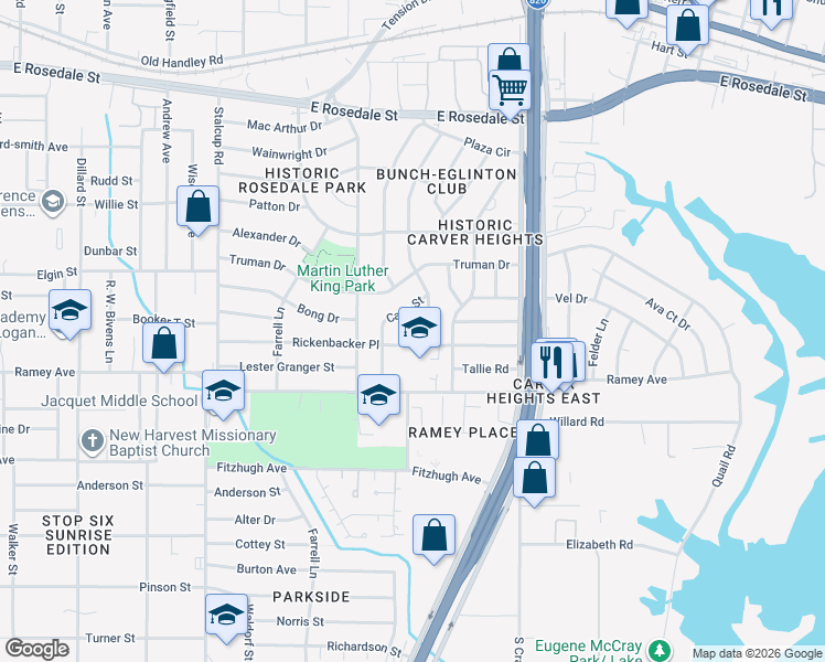 map of restaurants, bars, coffee shops, grocery stores, and more near 2313 Reginald Rd in Fort Worth