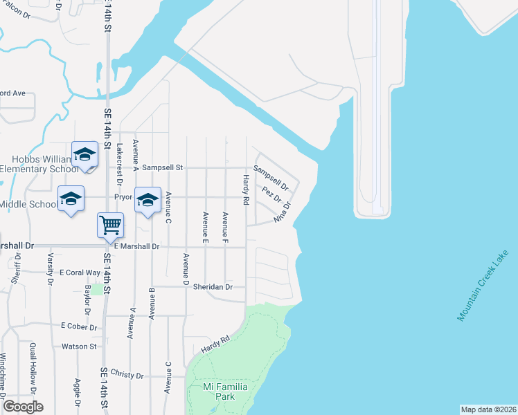 map of restaurants, bars, coffee shops, grocery stores, and more near 1632 Seabreeze Drive in Grand Prairie