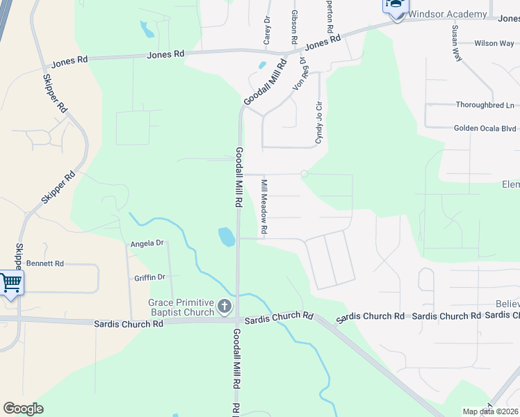 map of restaurants, bars, coffee shops, grocery stores, and more near 312 Mill Meadow Road in Macon