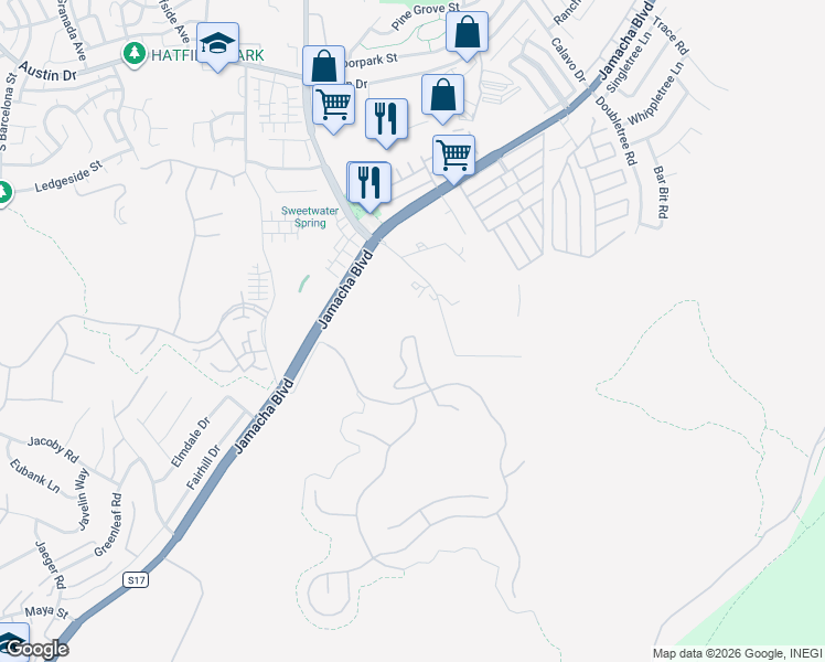 map of restaurants, bars, coffee shops, grocery stores, and more near 10579 Pointe Mountain Top Circle in Spring Valley