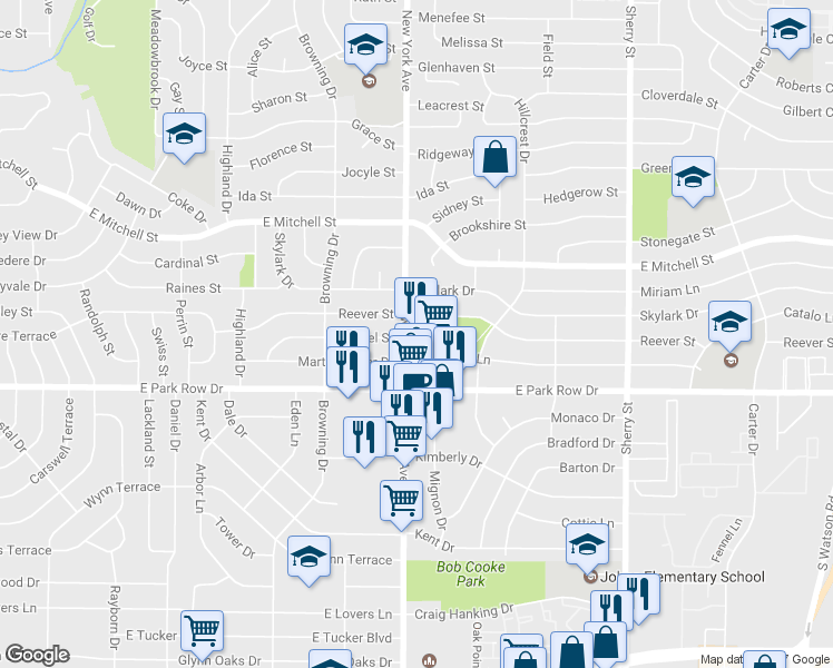 map of restaurants, bars, coffee shops, grocery stores, and more near 1301 New York Ave in Arlington