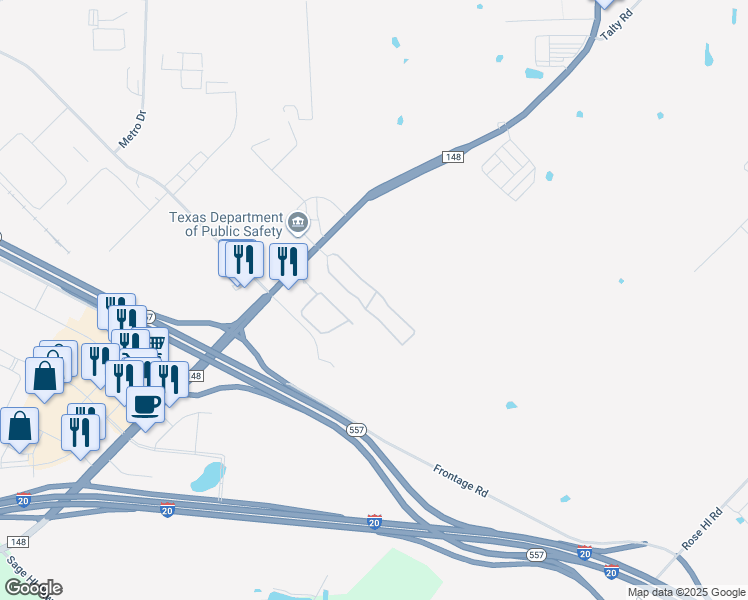 map of restaurants, bars, coffee shops, grocery stores, and more near 301-499 Heather Ln Cir in Terrell
