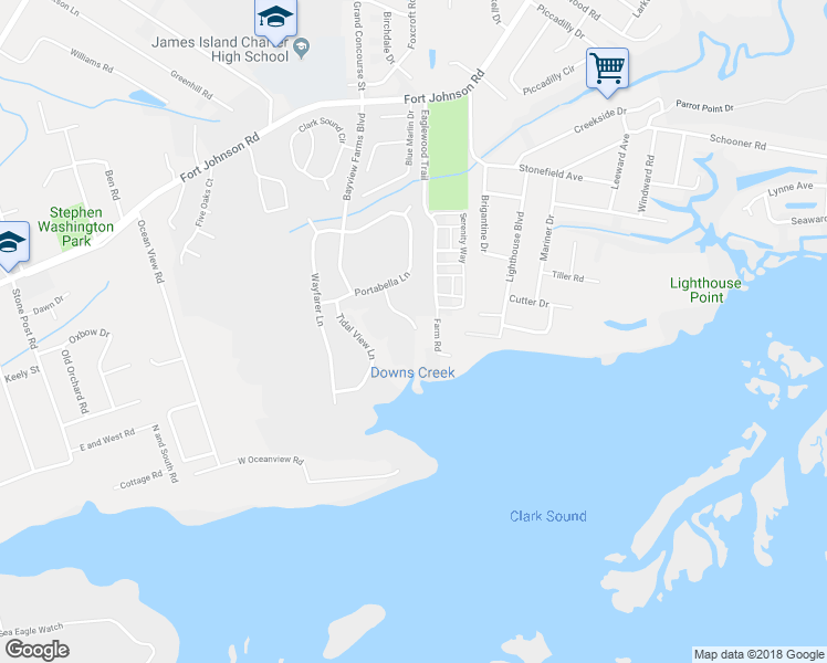 map of restaurants, bars, coffee shops, grocery stores, and more near 1335 Salt Marsh Cove in Charleston