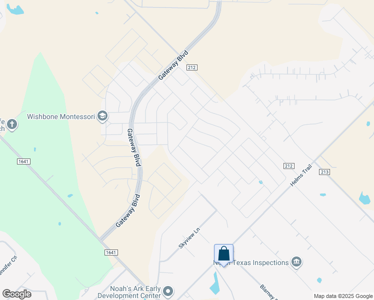 map of restaurants, bars, coffee shops, grocery stores, and more near 1716 Whitney Drive in Forney