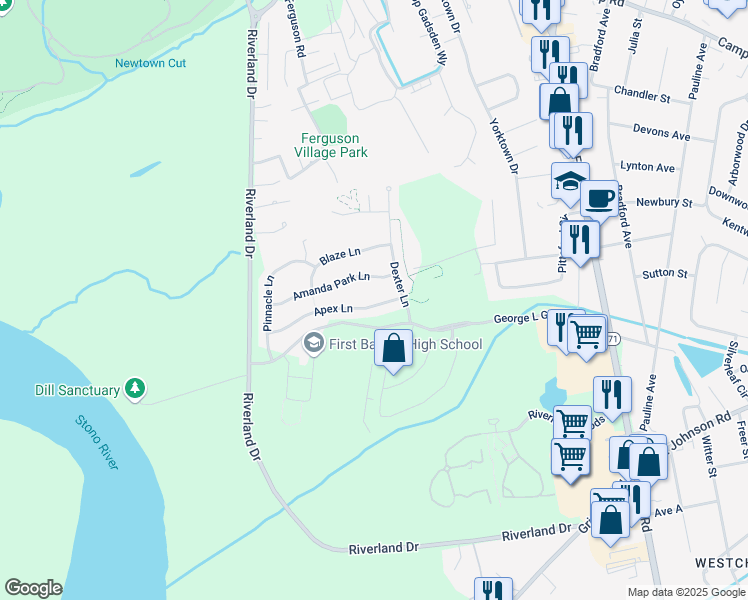 map of restaurants, bars, coffee shops, grocery stores, and more near 1285 Apex Lane in Charleston