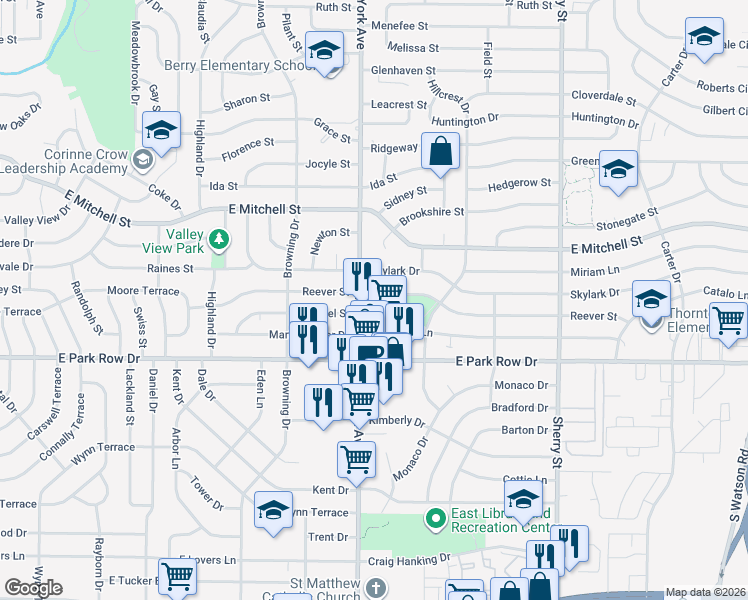 map of restaurants, bars, coffee shops, grocery stores, and more near 1301 New York Avenue in Arlington