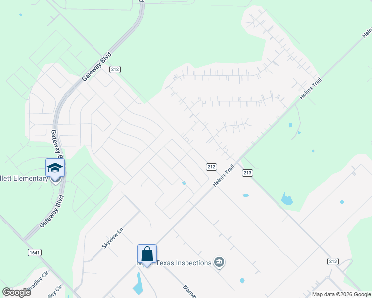 map of restaurants, bars, coffee shops, grocery stores, and more near 9896 County Road 212 in Forney