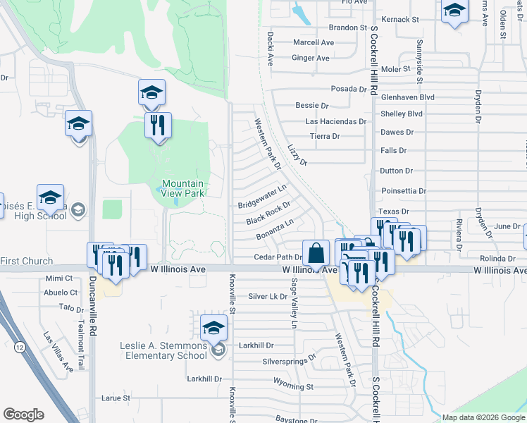 map of restaurants, bars, coffee shops, grocery stores, and more near 4617 Bridgewater Lane in Dallas