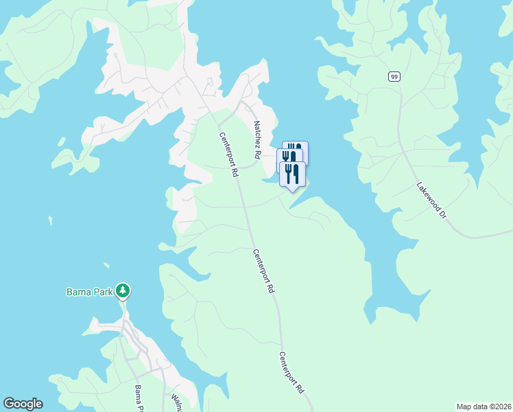 map of restaurants, bars, coffee shops, grocery stores, and more near 153 Marina Road in Dadeville