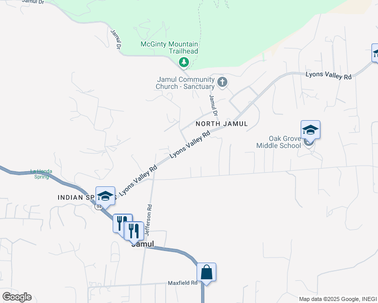 map of restaurants, bars, coffee shops, grocery stores, and more near 3110 Reservoir Drive in Jamul