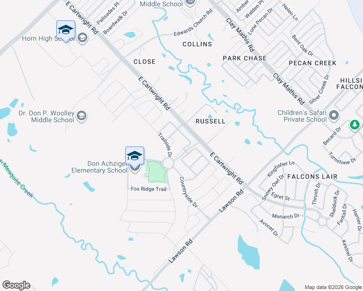 map of restaurants, bars, coffee shops, grocery stores, and more near 4213 Nightwind Court in Mesquite