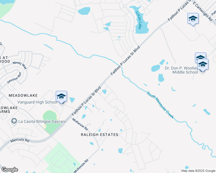 map of restaurants, bars, coffee shops, grocery stores, and more near 3633-3981 Faithon P Lucas Sr Blvd in Mesquite