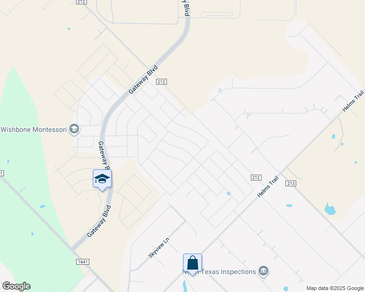 map of restaurants, bars, coffee shops, grocery stores, and more near 1744 Jamestown Drive in Forney