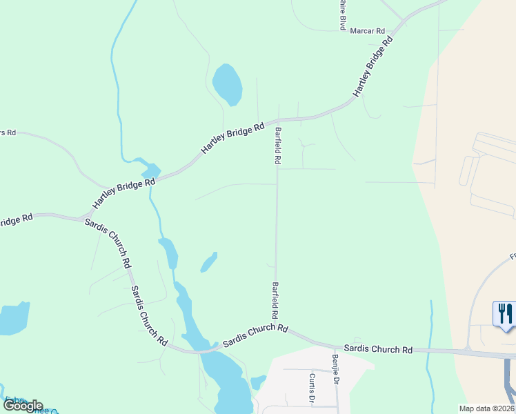 map of restaurants, bars, coffee shops, grocery stores, and more near 6403 Barfield Road in Macon