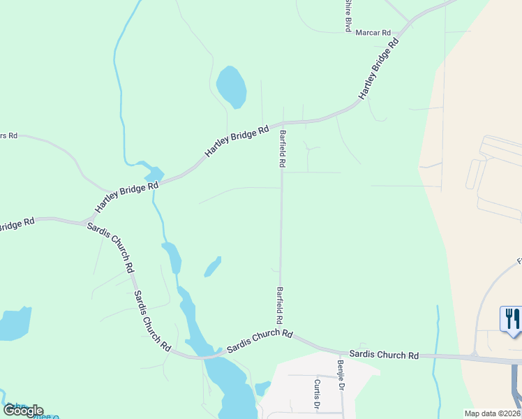 map of restaurants, bars, coffee shops, grocery stores, and more near 6403 Barfield Road in Macon