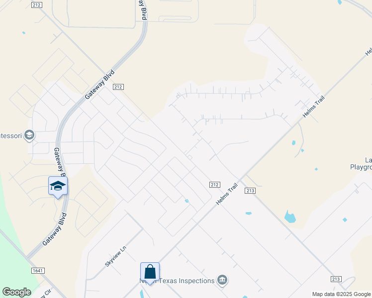 map of restaurants, bars, coffee shops, grocery stores, and more near 9998 County Road 212 in Forney