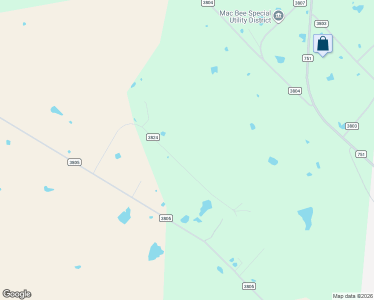 map of restaurants, bars, coffee shops, grocery stores, and more near 1105 County Road 3824 in Wills Point