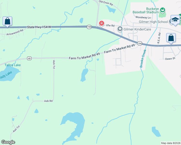 map of restaurants, bars, coffee shops, grocery stores, and more near in Gilmer