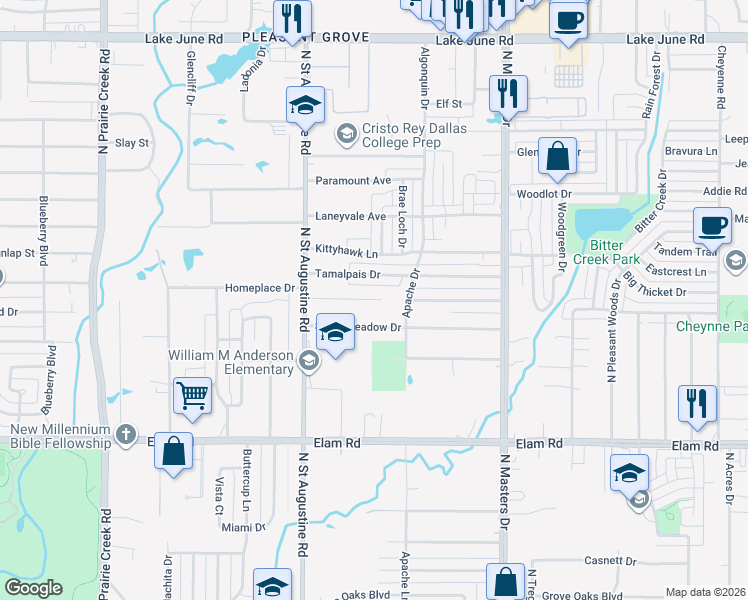 map of restaurants, bars, coffee shops, grocery stores, and more near 9810 Homeplace Drive in Dallas