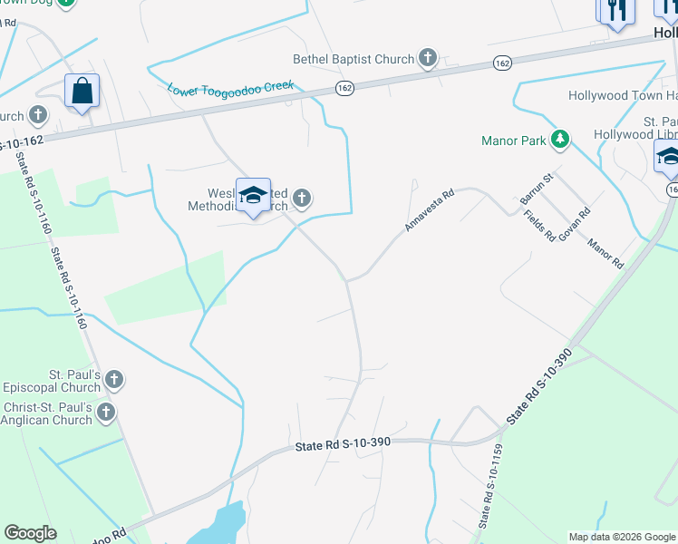 map of restaurants, bars, coffee shops, grocery stores, and more near 5006 State Road S-10-965 in Hollywood