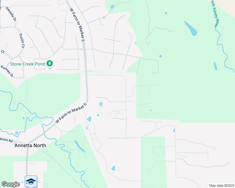 map of restaurants, bars, coffee shops, grocery stores, and more near 200 Quail Ridge Road in Annetta North