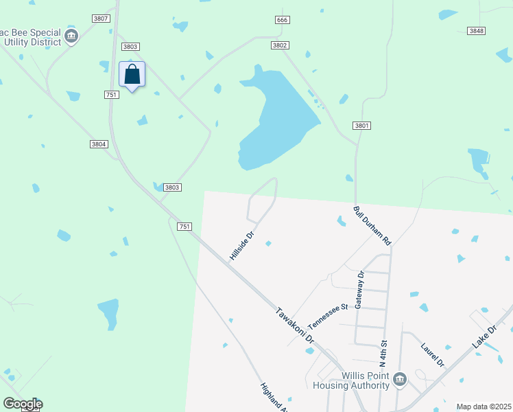 map of restaurants, bars, coffee shops, grocery stores, and more near 22 Hillside Drive in Wills Point