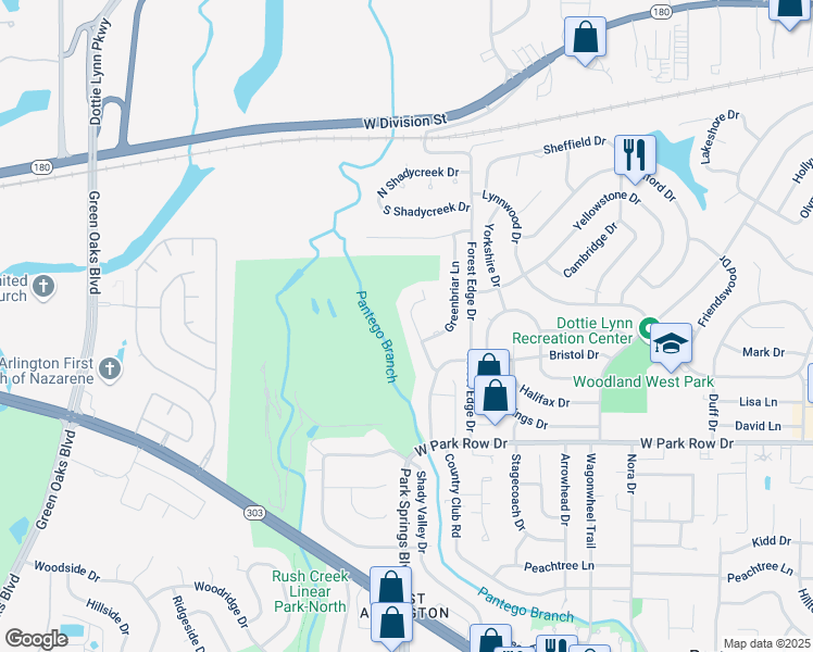 map of restaurants, bars, coffee shops, grocery stores, and more near 1205 Canterbury Court in Arlington