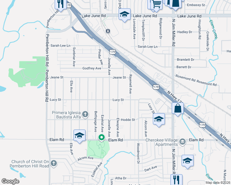 map of restaurants, bars, coffee shops, grocery stores, and more near 729 Elwayne Avenue in Dallas