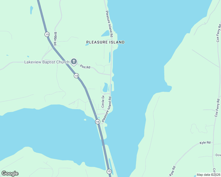 map of restaurants, bars, coffee shops, grocery stores, and more near 578 Pleasure Island Road in Farmerville