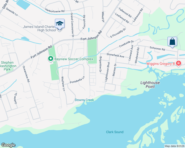 map of restaurants, bars, coffee shops, grocery stores, and more near 809 Soaring Lane in Charleston