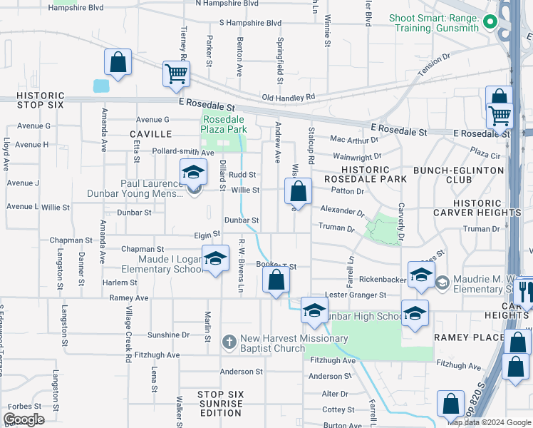 map of restaurants, bars, coffee shops, grocery stores, and more near 1912 Birdell Street in Fort Worth