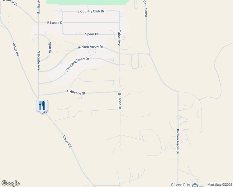 map of restaurants, bars, coffee shops, grocery stores, and more near 838 East Apache Street in Silver City