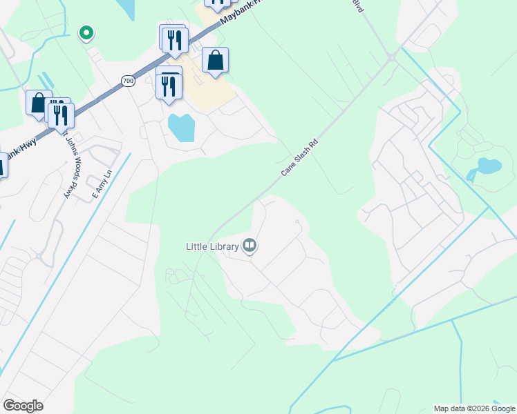 map of restaurants, bars, coffee shops, grocery stores, and more near 2005 Elvington Road in Johns Island