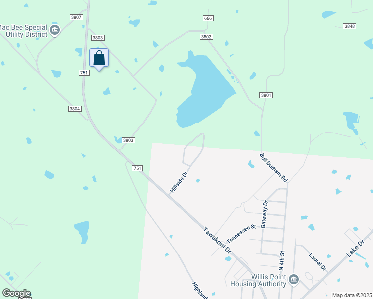 map of restaurants, bars, coffee shops, grocery stores, and more near 22 Hillside Drive in Wills Point