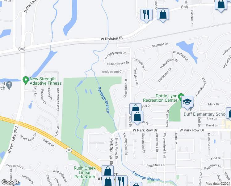 map of restaurants, bars, coffee shops, grocery stores, and more near 1205 Canterbury Court in Arlington
