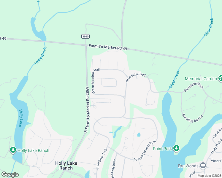 map of restaurants, bars, coffee shops, grocery stores, and more near 343 Meadow View Path in Holly Lake Ranch