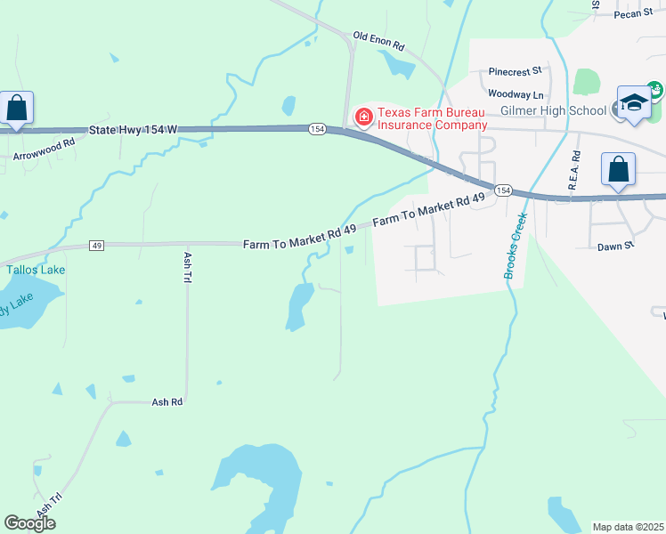 map of restaurants, bars, coffee shops, grocery stores, and more near 500 Avocado Road in Gilmer